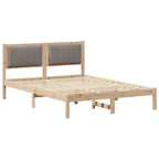 Bettgestell mit gepolstertem Kopfteil Taupe 140 x 190 cm
