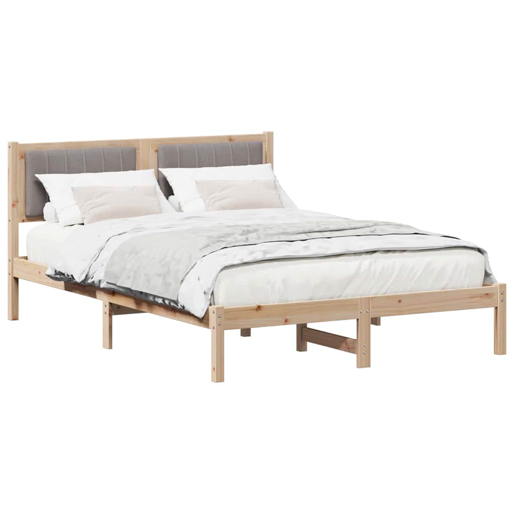 Bettgestell mit gepolstertem Kopfteil Taupe 140 x 190 cm