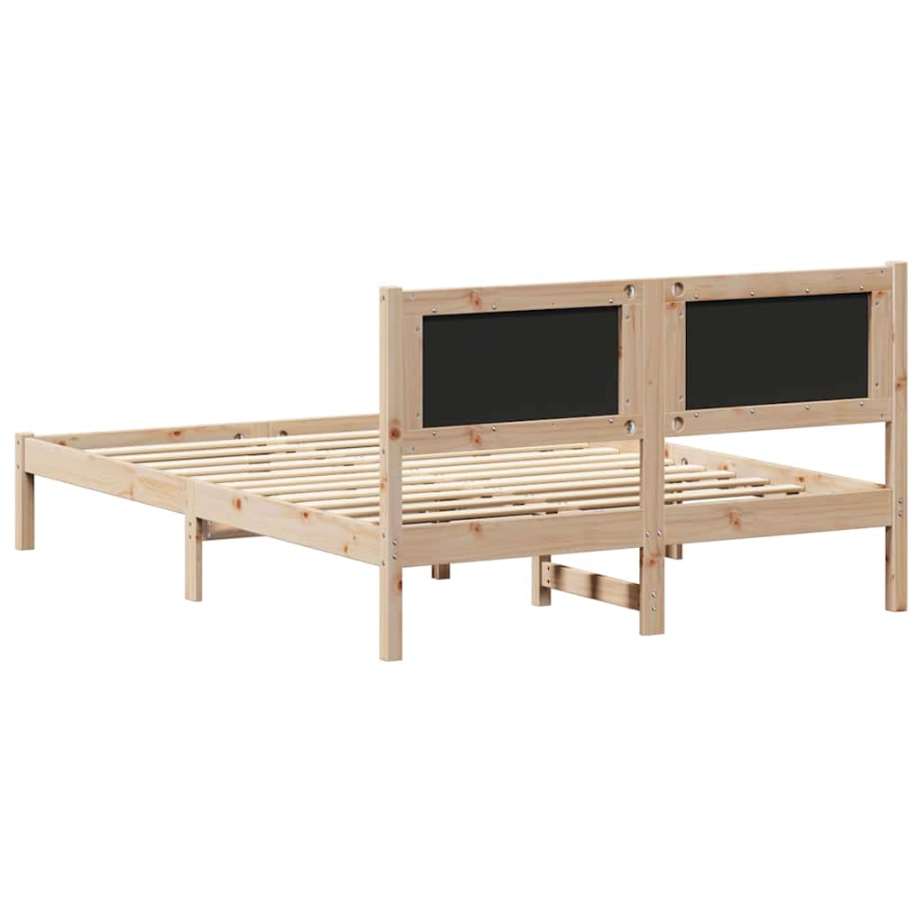 Bettgestell mit gepolstertem Kopfteil Schwarz 120 x 190 cm