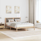 Bettgestell mit gepolstertem Kopfteil Taupe 120 x 190 cm