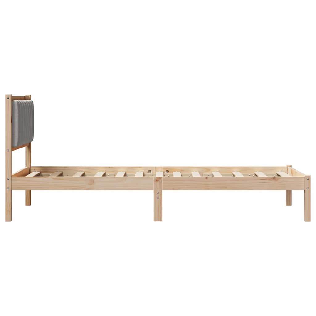 Bettgestell mit gepolstertem Kopfteil Hellgrau 90 x 200 cm