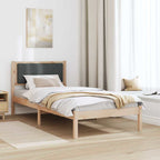 Bettgestell mit gepolstertem Kopfteil Dunkelgrau 90 x 200 cm