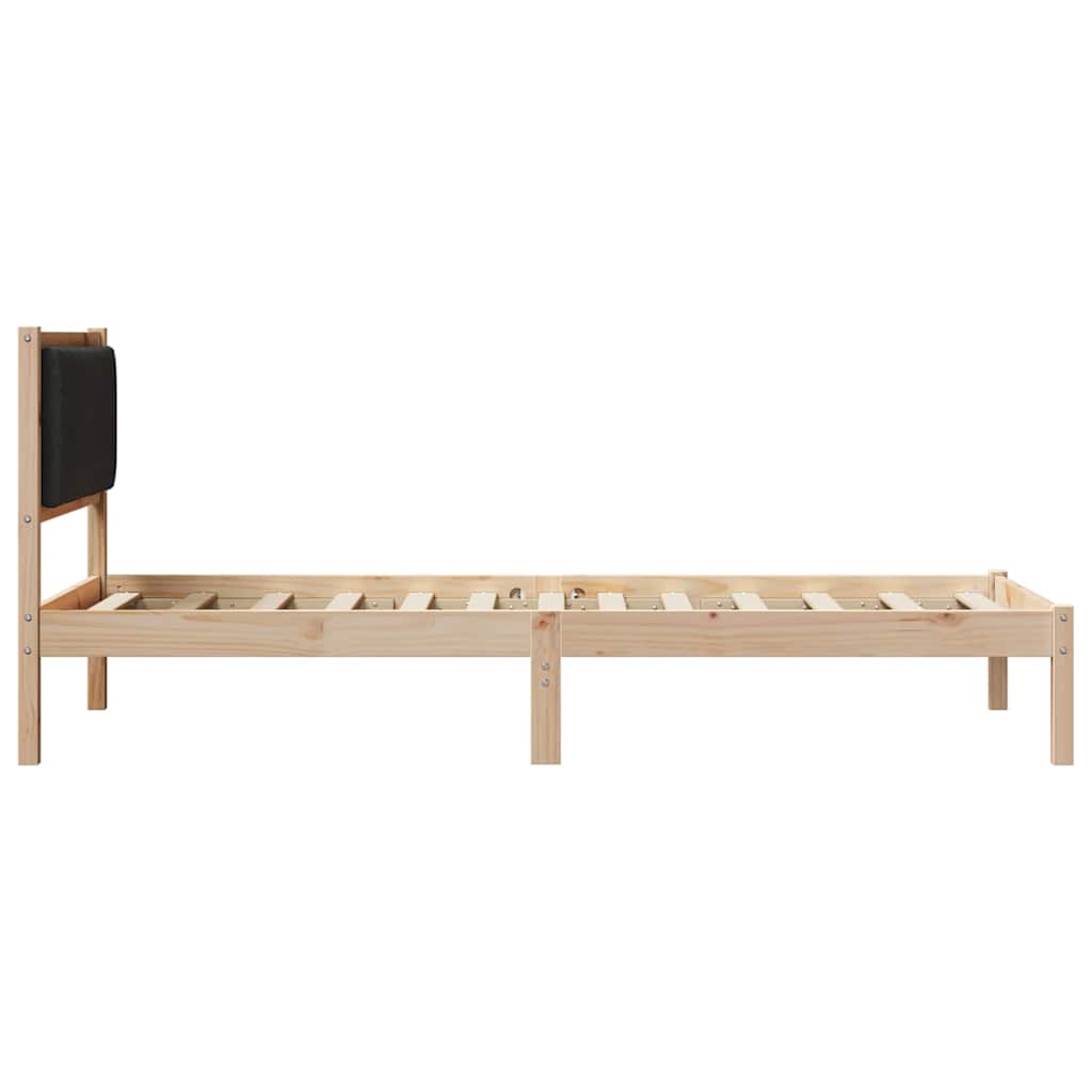 Bettgestell mit gepolstertem Kopfteil Schwarz 90 x 200 cm