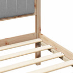 Bettgestell mit gepolstertem Kopfteil Hellgrau 80 x 200 cm