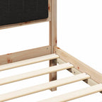 Bettgestell mit gepolstertem Kopfteil Schwarz 80 x 200 cm