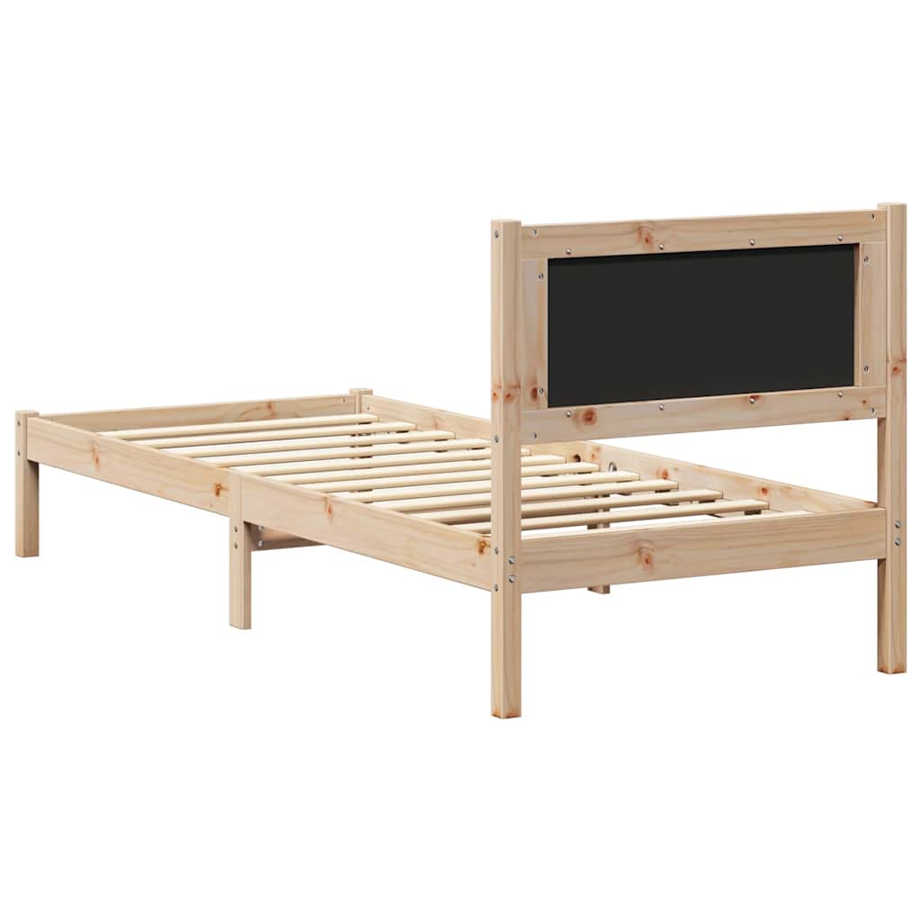 Bettgestell mit gepolstertem Kopfteil Schwarz 80 x 200 cm