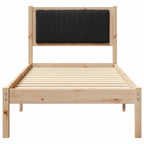 Bettgestell mit gepolstertem Kopfteil Schwarz 80 x 200 cm