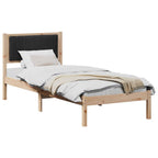 Bettgestell mit gepolstertem Kopfteil Schwarz 80 x 200 cm