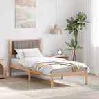 Bettgestell mit gepolstertem Kopfteil Taupe 80 x 200 cm