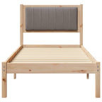 Bettgestell mit gepolstertem Kopfteil Taupe 80 x 200 cm