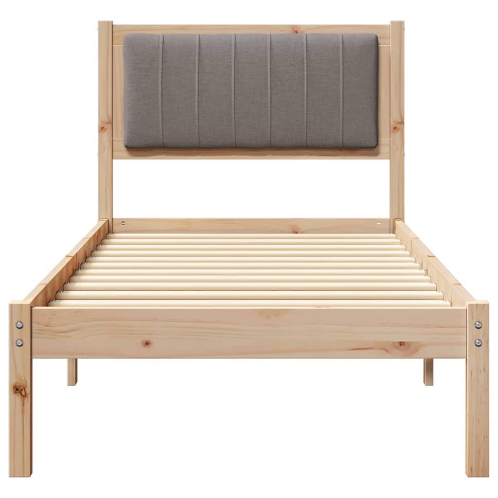 Bettgestell mit gepolstertem Kopfteil Taupe 80 x 200 cm