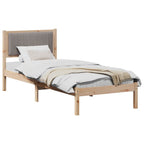 Bettgestell mit gepolstertem Kopfteil Taupe 80 x 200 cm