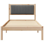 Bettgestell mit gepolstertem Kopfteil Dunkelgrau 90 x 190 cm