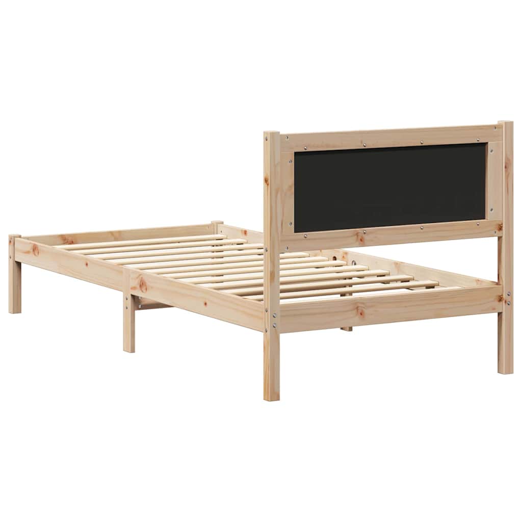 Bettgestell mit gepolstertem Kopfteil Schwarz 90 x 190 cm