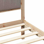 Bettgestell mit gepolstertem Kopfteil Taupe 75 x 190 cm