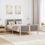 Bettrahmen mit Kopfteil Taupe 120 x 200 cm Stoff
