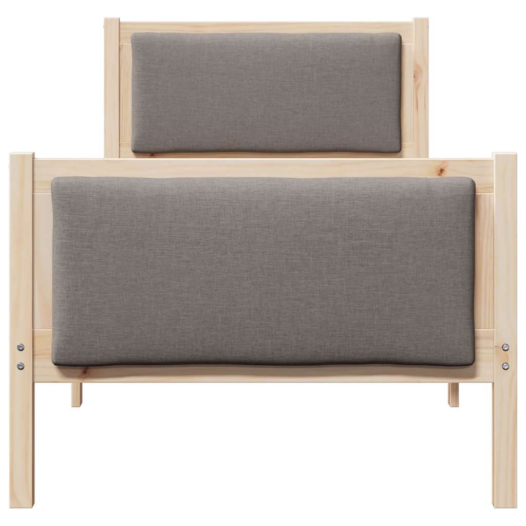 Bettrahmen mit Kopfteil Taupe 80 x 200 cm Stoff