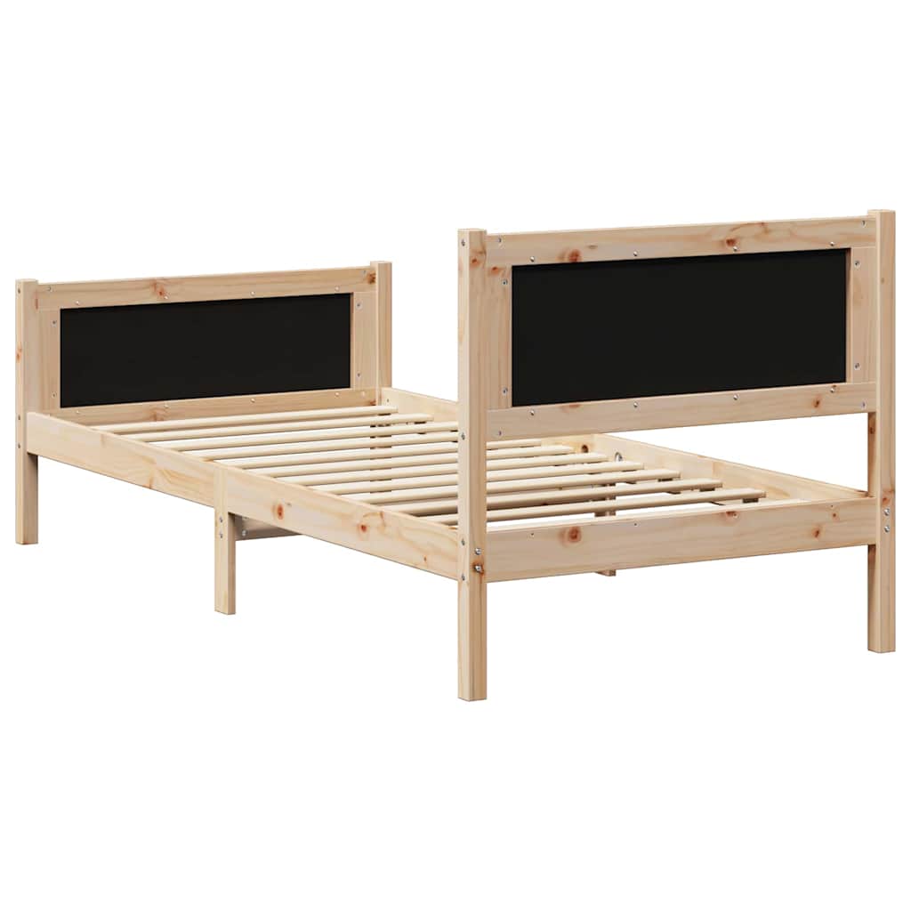 Bettrahmen mit Kopfteil Hellgrau 90 x 190 cm Stoff