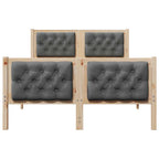 Bettrahmen Dunkelgrau 120 x 200 cm Massives Kiefernholz