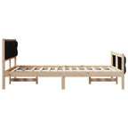 Bettrahmen Schwarz 135 x 190 cm Massives Kiefernholz