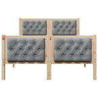 Bettrahmen Hellgrau 120 x 190 cm Massives Kiefernholz