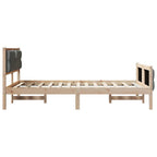 Bettrahmen Dunkelgrau 120 x 190 cm Massives Kiefernholz