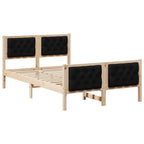 Bettrahmen Schwarz 120 x 190 cm Massives Kiefernholz