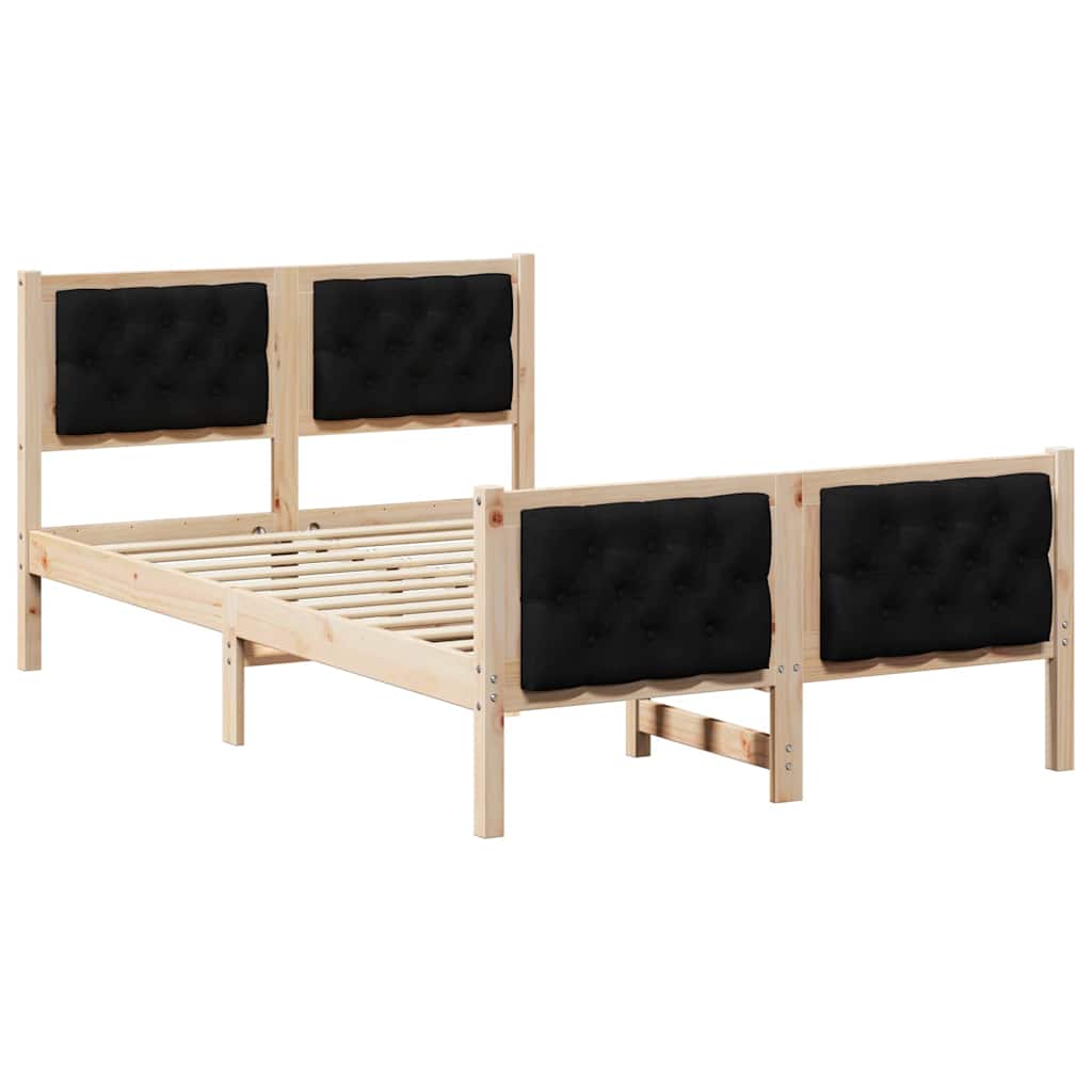 Bettrahmen Schwarz 120 x 190 cm Massives Kiefernholz