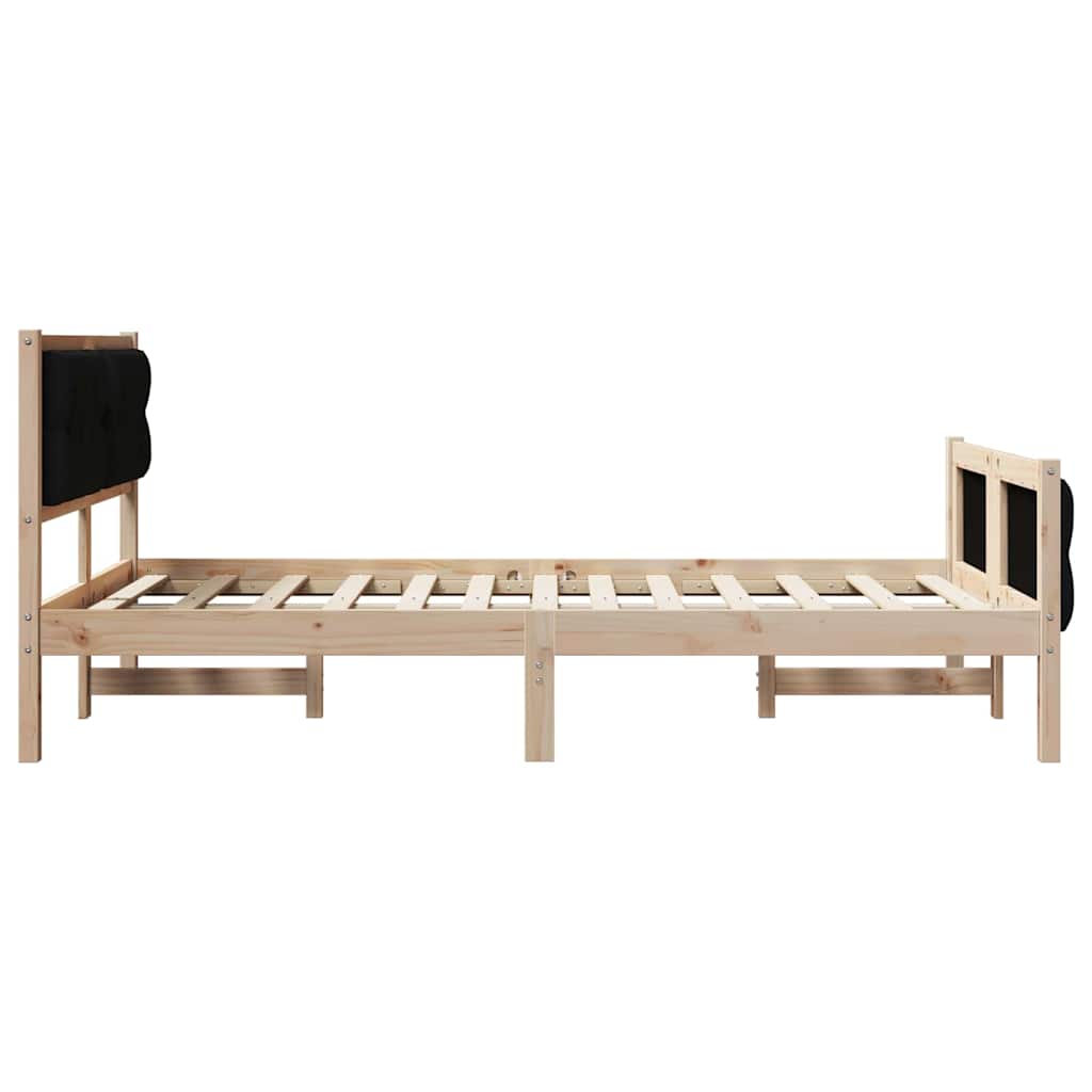 Bettrahmen Schwarz 120 x 190 cm Massives Kiefernholz