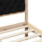 Bettrahmen Schwarz 90 x 200 cm Massives Kiefernholz