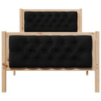 Bettrahmen Schwarz 90 x 200 cm Massives Kiefernholz