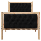 Bettrahmen Schwarz 75 x 190 cm Massives Kiefernholz