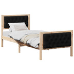 Bettrahmen Schwarz 75 x 190 cm Massives Kiefernholz