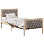 Bettrahmen mit Kopfteil Taupe 75 x 190 cm Massives Kiefernholz