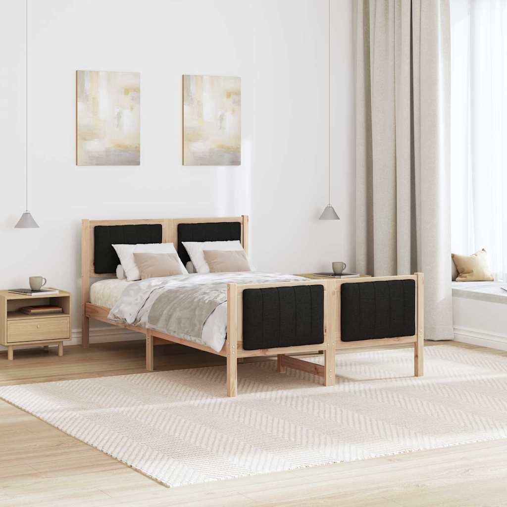Bettgestell Braun und Schwarz 120 x 200 cm Massivholz Kiefer