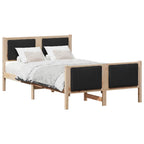 Bettgestell Braun und Schwarz 120 x 200 cm Massivholz Kiefer