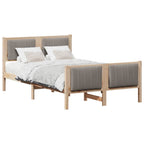 Bettgestell Braun und Taupe 120 x 200 cm Massivholz Kiefer