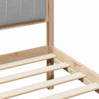 Bettgestell Braun und hellgrau 135 x 190 cm Massivholz Kiefer