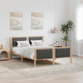 Bettgestell Braun und Dunkelgrau 135 x 190 cm Massivholz Kiefer