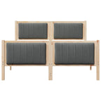 Bettgestell Braun und Dunkelgrau 135 x 190 cm Massivholz Kiefer