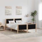 Bettgestell Braun und Schwarz 135 x 190 cm Massivholz Kiefer