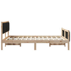 Bettgestell Braun und Schwarz 135 x 190 cm Massivholz Kiefer