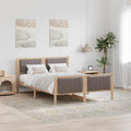 Bettgestell Braun und Taupe 135 x 190 cm Massivholz Kiefer