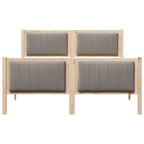 Bettgestell Braun und Taupe 135 x 190 cm Massivholz Kiefer