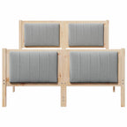 Bettgestell Braun und hellgrau 120 x 190 cm Massivholz Kiefer