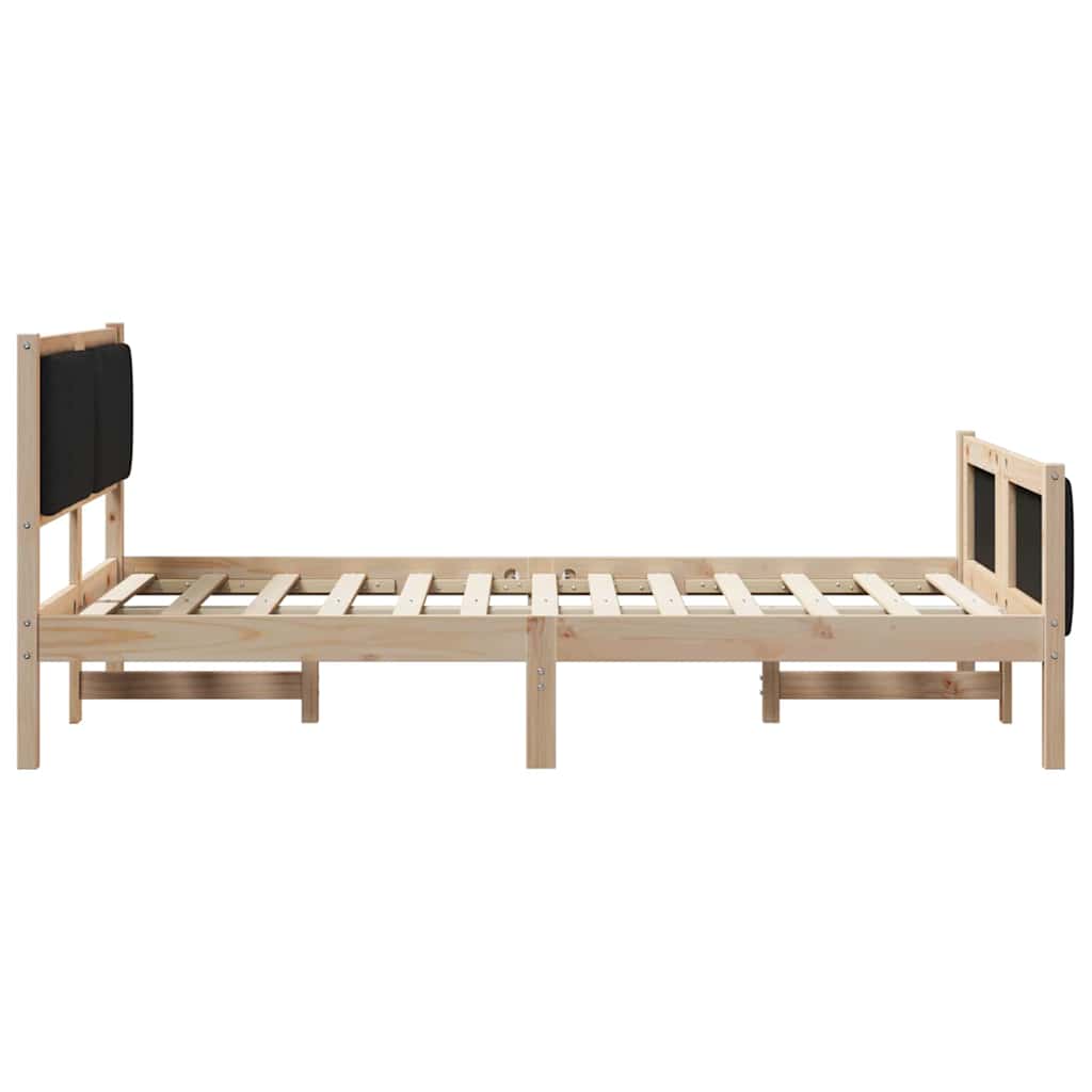 Bettgestell Braun und Schwarz 120 x 190 cm Massivholz Kiefer