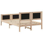 Bettgestell Braun und Taupe 120 x 190 cm Massivholz Kiefer