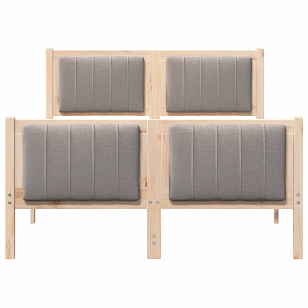 Bettgestell Braun und Taupe 120 x 190 cm Massivholz Kiefer