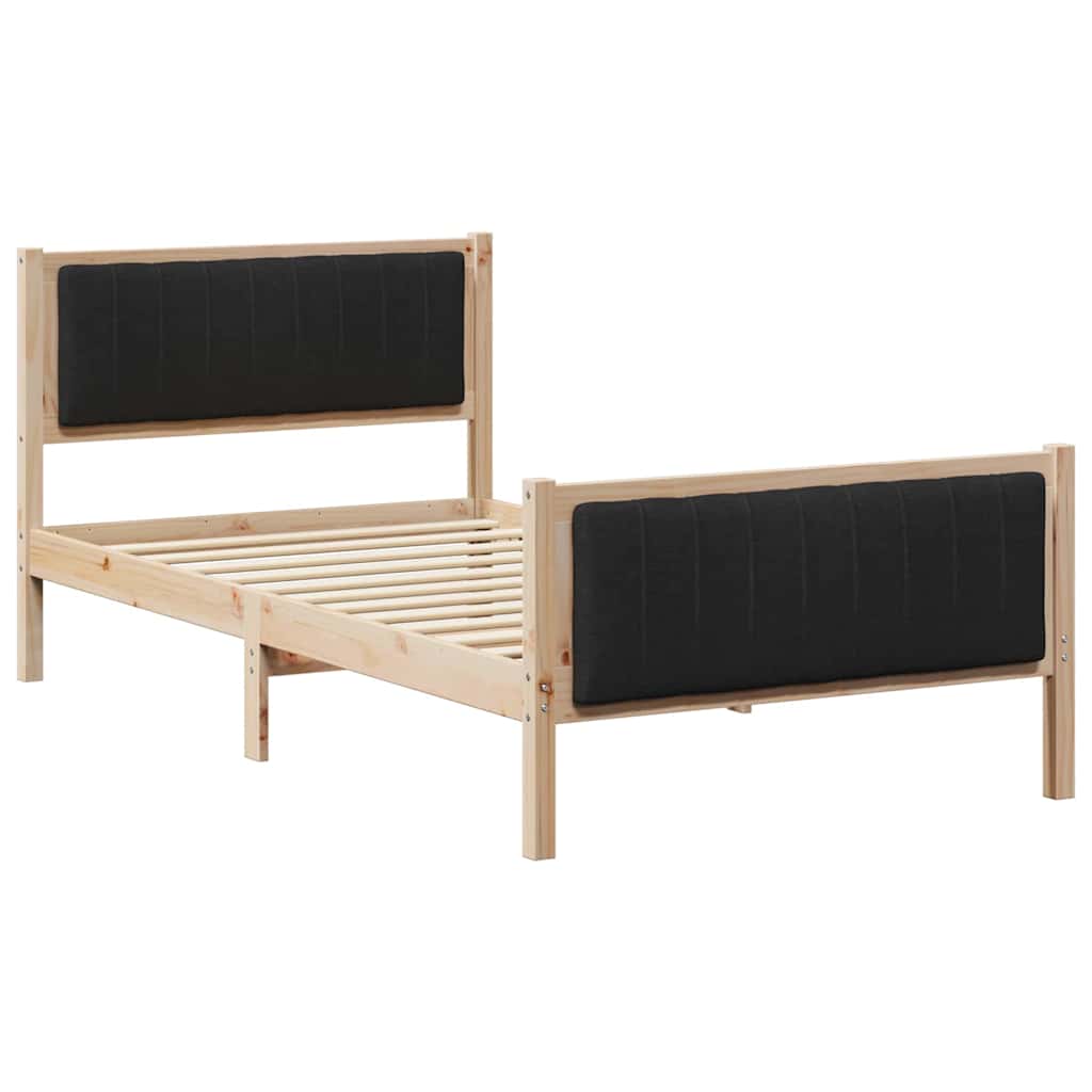 Bettgestell Braun und Schwarz 100 x 200 cm Massivholz Kiefer
