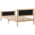 Bettgestell Braun und Schwarz 100 x 200 cm Massivholz Kiefer